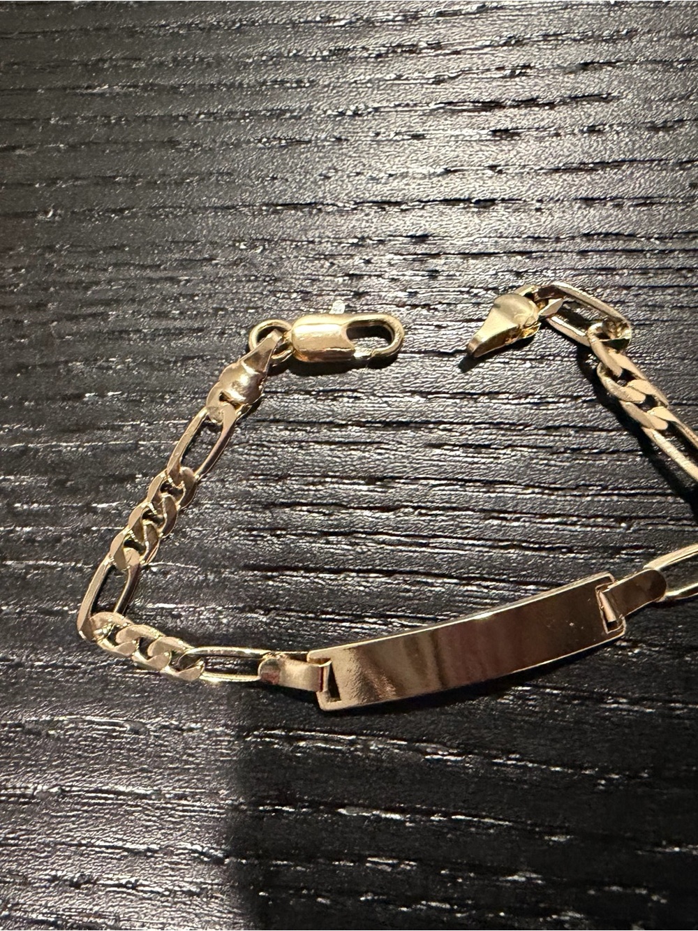Gold Men's ID Bracelet - Polished Link Chain